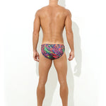 Men’s Sexy Low-rise Print Briefs With Drawstring