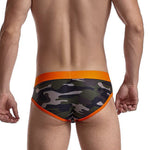 2 Pack Men's Sexy Sheer Camouflage Print Mesh Low-Rise Breathable & Quick-Dry Briefs
