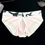 2 Pack Men's Detachable Pouch Open-Crotch Breathable Modal Soft Briefs