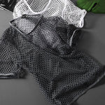 Men's Fishnet Hollow Out Breathable High Elastic Activewear Tops