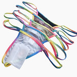 3 Pack Men's Ultra-Thin Sexy Smooth Breathable Contrast Waistband Strings