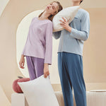 Comfortable Modal Cotton Long Sleeve Couple Pajama Set
