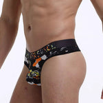 3 Pack Men's Trendy Prints Comfort U-Pouch Design Mesh Breathable Thongs