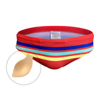 Men's Moisture-Wicking Sexy Striped Color Swim Briefs