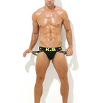 3 Pack Men's Letter Print Color Block Breathable & Stretchy Jockstraps