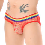 3 Pack Men's Stretchy Mesh Rainbow Style Lightweight Breathable Bikinis