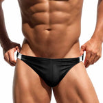 Men's Quick-Dry Odor-Control Solid Color Side Snap Swim Briefs