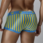 3 Pack Men's Snug Fit Trendy Striped Design Sporty Cut Cooling Airflow Trunks