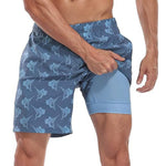 Men's Quick-Dry Digital Print Double-Layer Board Shorts