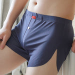 3 Pack Men's Ice Silk Loose-Fit Wide Comfy Waistband Soft Boxer Shorts
