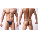 4 Pack Men's Low Rise Sexy Letter Embroidery Lace-Up Thongs