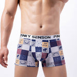 4 Pack Men’s Checkered Pattern Cotton Trunks
