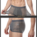 2-pack Men's Ice Silk Breathable Printed Hollow Boxer Briefs