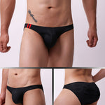 3 Pack Men's Low Rise Breathable Sports Print U-Pouch Moisture Wicking Bikinis