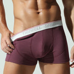 2 Pack Men's Mid-Rise Solid Color Seamless Soft & Comfort Stretch Fit Trunks