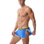 2 Pack Men's Stretch Boxer Shorts with Side Split Design and Support Pouch