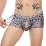 4 Pack Leopard Print See-through Mesh Trunks