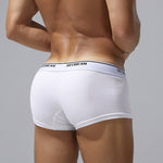 2 Pack Men's Cotton-Spandex Blend Solid Color Elastic Breathable Trunks