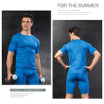 Men's Fitness Running Moisture-Wicking & Quick-Dry Fabric Activewear Tops & Tights