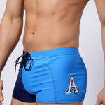 Men's Anti-Odor Bold Prints Stretch Fit Color-Blocked Swim Trunks