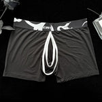 Men's Detachable Pouch Easy-Access Open Fly Modal Split-Crotch Boxers Briefs