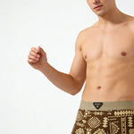 3 Pack Men's Vintage Print Cotton Comfy Waistband Soft Touch Trunks