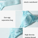 3 Pack Men's Low Waist Transparent Sexy Large Pouch Ice Silk Thong