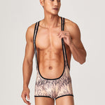 Men's Fitness Bib Short with Tiger Stripes