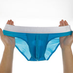 3 Pack Men's Ultra-Thin Ice Silk Briefs with Separation Pouch and Breathable Cooling Comfort