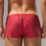 2 Pack Men's Fashionable Cotton Lounge Shorts with Stripe Patchwork