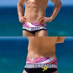 Men's Quick-Dry Low-Rise Alphabet Print Swim Briefs