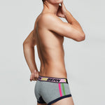 2 Pack Men's Cotton Sport Trunks with U-Pouch & Color-Block Design