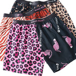 3 Pack Men's Leopard Print Ice Silk Loose-Fit Breathable Boxer Shorts
