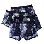 3 Pack Men's Floral Print Antibacterial & High-Stretch Mesh Breathable Trunks