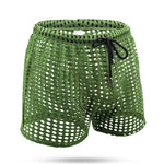 2 Pack Men's Mesh See-Through Shorts with Drawstring Waist