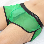 2 Pack Men's Mesh Breathable Solid Color Low-Rise Quick-Dry Fabric Boxers