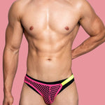 2 Pack Men's Low Waist Sexy Mesh Breathable Sports Transparent Briefs