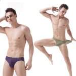 3 Pack Men's Mesh Nylon Breathable Solid Color Bikini