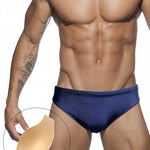 Men's Seamless Comfort Solid Color Shiny Swim Briefs