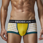 2 Pack Men's Low Rise Sexy Heart U-Shaped Pouch Boxer Briefs