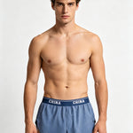 3 Pack Men's Mid-Rise & Breathable Striped Design Soft Boxers