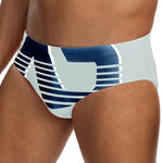 2 Pack Men's Trendy Prints U-Pouch Low-Rise Skin-Friendly Swim Briefs