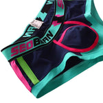 2 Pack Men's Cotton Sport Trunks with U-Pouch & Color-Block Design