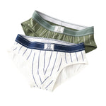 4 Pack Men's Striped Design Soft-Touch Cotton Fabric Breathable Briefs
