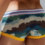 Men's Stylish Printed Trunks with Paisley and Camouflage Design