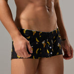 2 Pack Men's Low-Rise Cotton Boxer Shorts with Playful Print