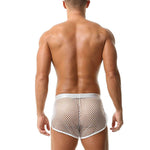 Men's Fishnet Hollow Out Breathable Antibacterial High Elastic Boxer Briefs