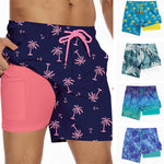 Men's Lightweight & Airy Quarter-Length Swim & Walk Quick-Dry Loose Fit Board Shorts