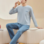 Comfortable Modal Cotton Long Sleeve Couple Pajama Set