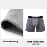 2 Pack Men's Solid Color Bullet Separated U-Pocket Plush Boxer Briefs
